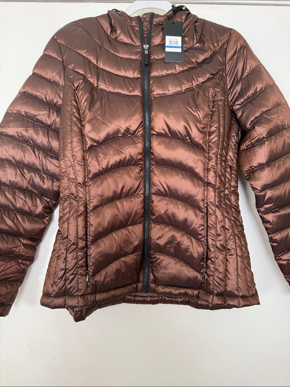 Andrew Marc Women's Hooded Puffer Jacket in Copper Brown